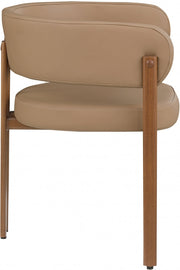 Gideon Vegan Leather Upholstered Dining Chair in Natural, Set of 2 - 983Tan-C