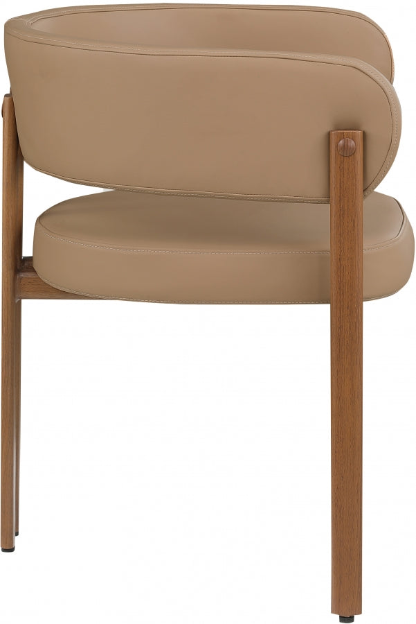 Gideon Vegan Leather Upholstered Dining Chair in Natural, Set of 2 - 983Tan-C