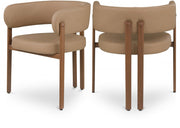 Gideon Vegan Leather Upholstered Dining Chair in Natural, Set of 2 - 983Tan-C