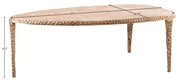 Gild Genuine Marble Top And Aluminum Base Coffee Table in Beige - 66015Beige-CT