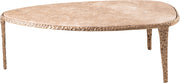 Gild Genuine Marble Top And Aluminum Base Coffee Table in Beige - 66015Beige-CT