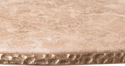 Gild Genuine Marble Top And Aluminum Base Coffee Table in Beige - 66015Beige-CT