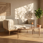 Gild Genuine Marble Top And Aluminum Base Coffee Table in Brown - 66015Brown-CT