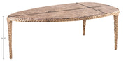 Gild Genuine Marble Top And Aluminum Base Coffee Table in Brown - 66015Brown-CT