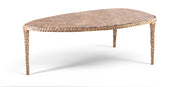 Gild Genuine Marble Top And Aluminum Base Coffee Table in Brown - 66015Brown-CT