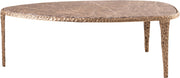 Gild Genuine Marble Top And Aluminum Base Coffee Table in Brown - 66015Brown-CT