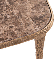 Gild Genuine Marble Top And Aluminum Base Coffee Table in Brown - 66015Brown-CT
