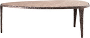 Gild Genuine Marble Top And Aluminum Base Coffee Table in Brown - 66016Brown-CT
