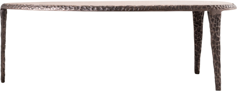 Gild Genuine Marble Top And Aluminum Base Coffee Table in Brown - 66016Brown-CT