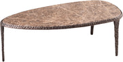 Gild Genuine Marble Top And Aluminum Base Coffee Table in Brown - 66016Brown-CT