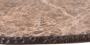 Gild Genuine Marble Top And Aluminum Base Coffee Table in Brown - 66016Brown-CT