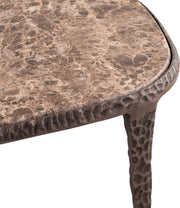 Gild Genuine Marble Top And Aluminum Base Coffee Table in Brown - 66016Brown-CT