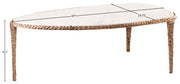 Gild Genuine Marble Top And Aluminum Base Coffee Table in White - 66015White-CT
