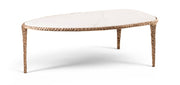 Gild Genuine Marble Top And Aluminum Base Coffee Table in White - 66015White-CT
