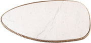 Gild Genuine Marble Top And Aluminum Base Coffee Table in White - 66015White-CT