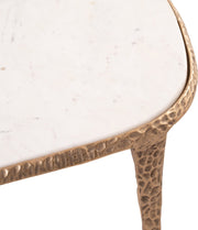 Gild Genuine Marble Top And Aluminum Base Coffee Table in White - 66015White-CT