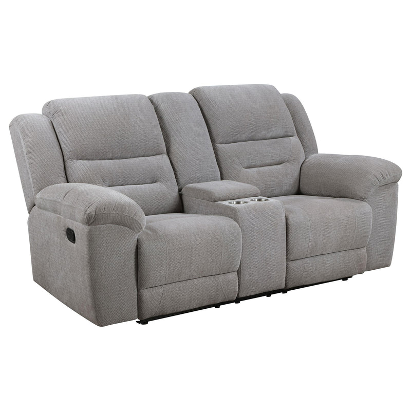 Gilson 2-piece Chenille Upholstered Reclining Sofa Set Grey - 602551-S2
