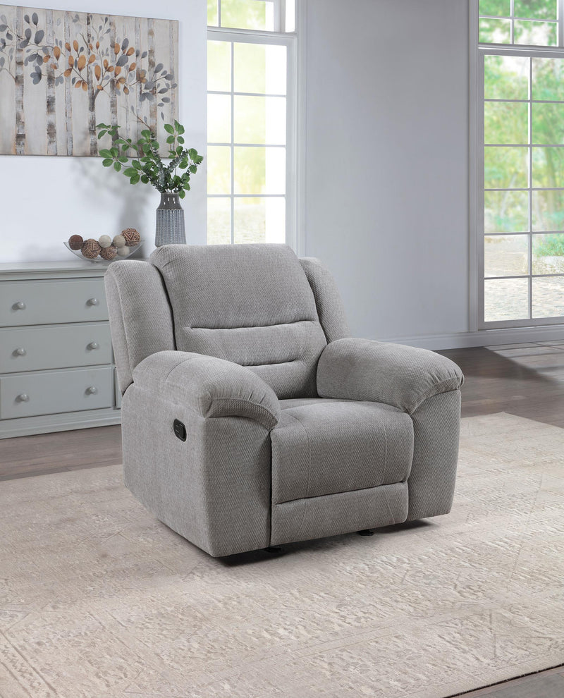Gilson Chenille Upholstered Glider Recliner Chair Grey - 602553