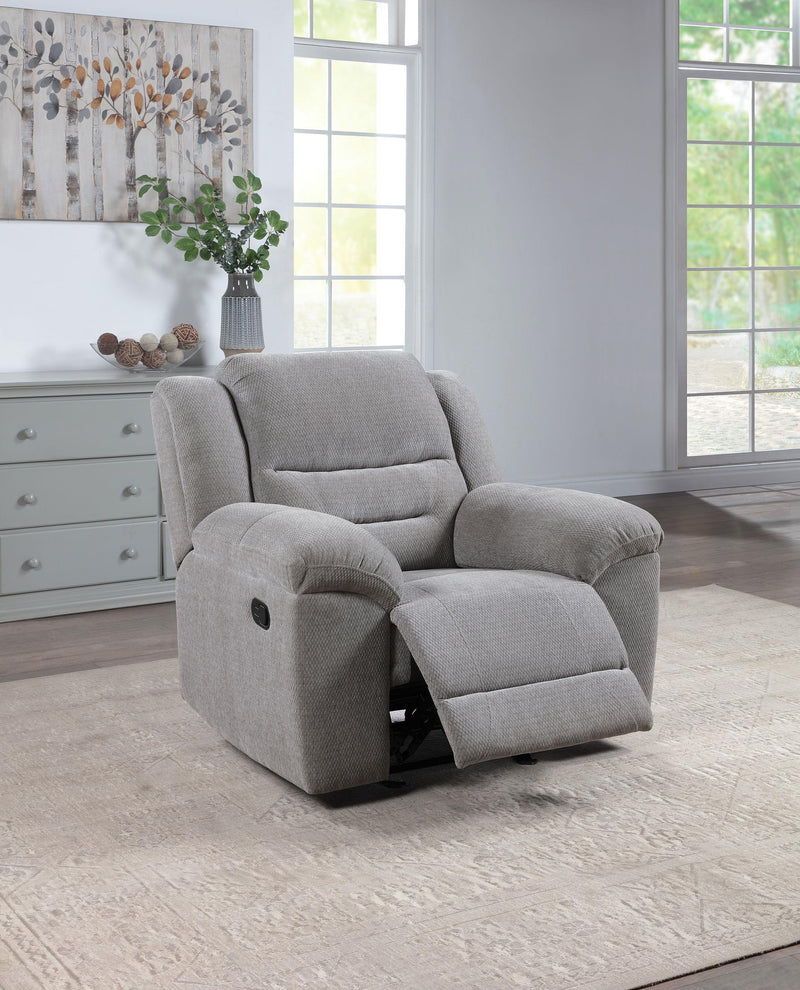 Gilson Chenille Upholstered Glider Recliner Chair Grey - 602553