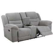 Gilson Chenille Upholstered Reclining Loveseat Grey - 602552