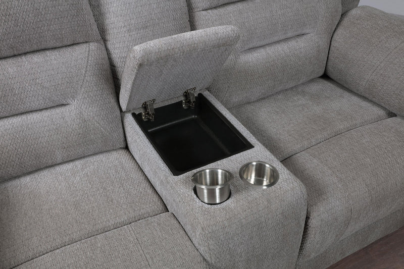 Gilson Chenille Upholstered Reclining Loveseat Grey - 602552