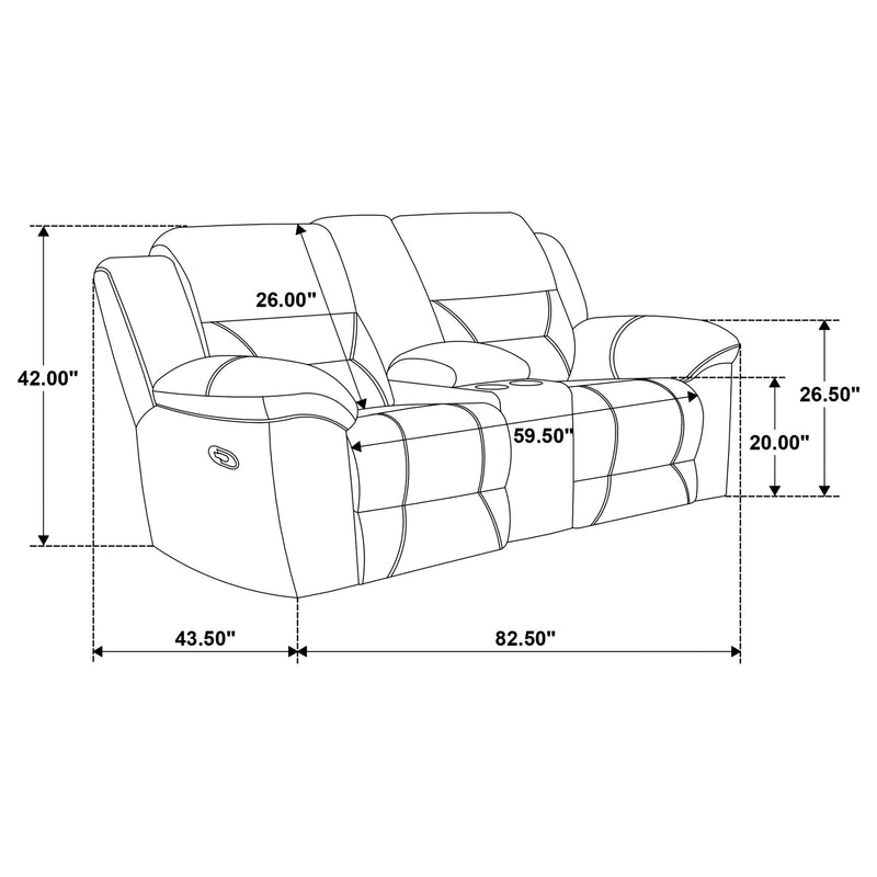 Gilson Chenille Upholstered Reclining Loveseat Grey - 602552