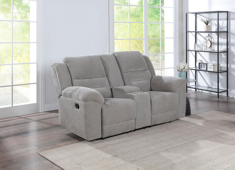Gilson Chenille Upholstered Reclining Loveseat Grey - 602552