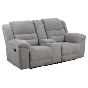 Gilson Chenille Upholstered Reclining Loveseat Grey - 602552