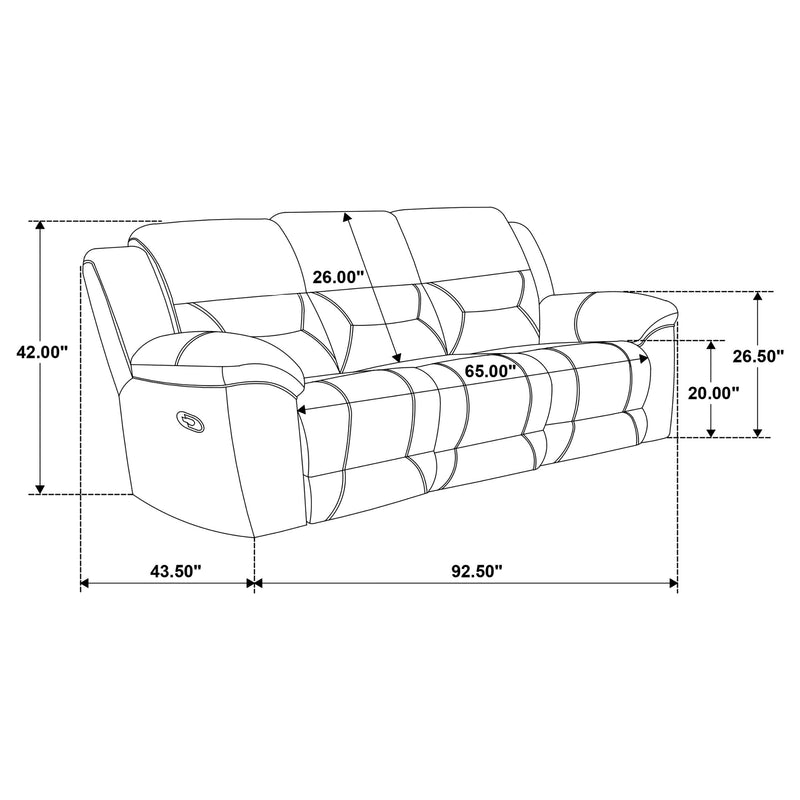 Gilson Chenille Upholstered Reclining Sofa Grey - 602551