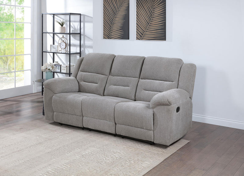 Gilson Chenille Upholstered Reclining Sofa Grey - 602551
