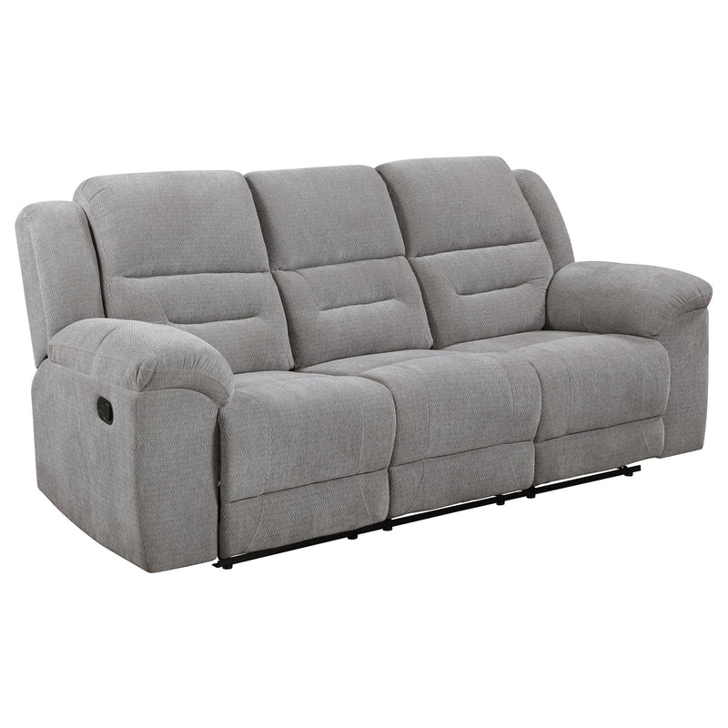 Gilson Chenille Upholstered Reclining Sofa Grey - 602551