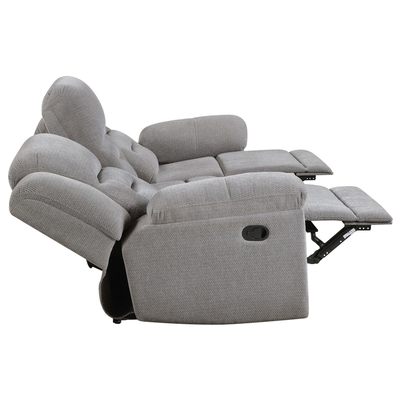Gilson Chenille Upholstered Reclining Sofa Grey - 602551