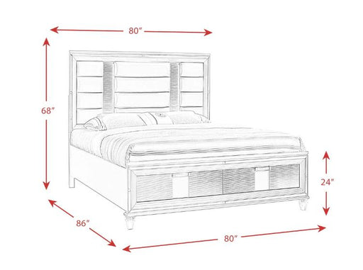 Gina Queen Bed - B535-Queen