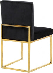 Giselle Velvet Upholstered Dining Chair in Black, Set of 2 - 778Black-C