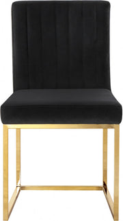 Giselle Velvet Upholstered Dining Chair in Black, Set of 2 - 778Black-C