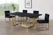 Giselle Velvet Upholstered Dining Chair in Black, Set of 2 - 778Black-C