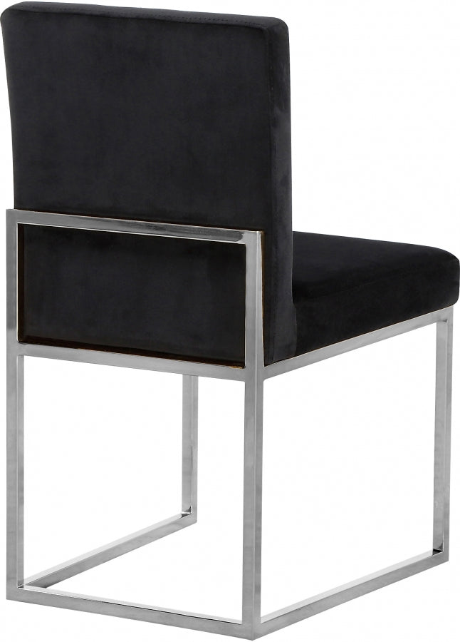 Giselle Velvet Upholstered Dining Chair in Black, Set of 2 - 779Black-C