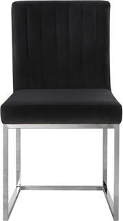 Giselle Velvet Upholstered Dining Chair in Black, Set of 2 - 779Black-C