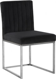 Giselle Velvet Upholstered Dining Chair in Black, Set of 2 - 779Black-C