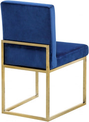 Giselle Velvet Upholstered Dining Chair in Blue, Set of 2 - 778Navy-C