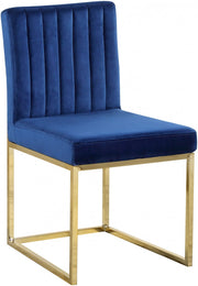 Giselle Velvet Upholstered Dining Chair in Blue, Set of 2 - 778Navy-C