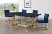 Giselle Velvet Upholstered Dining Chair in Blue, Set of 2 - 778Navy-C