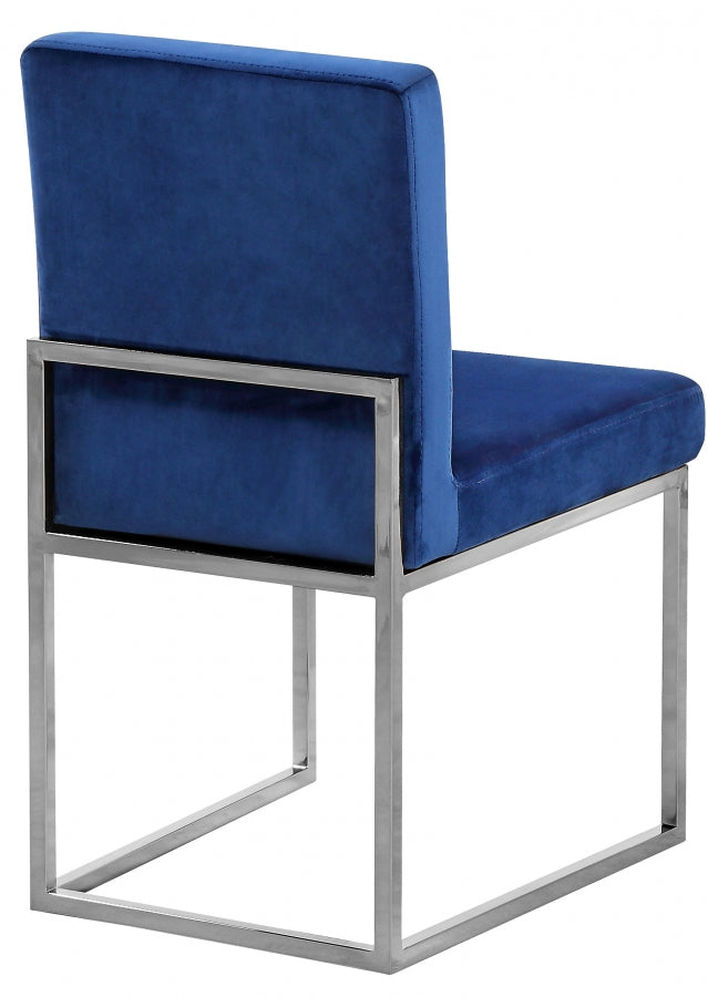 Giselle Velvet Upholstered Dining Chair in Blue, Set of 2 - 779Navy-C