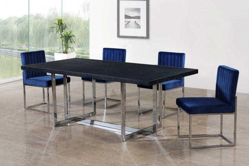 Giselle Velvet Upholstered Dining Chair in Blue, Set of 2 - 779Navy-C