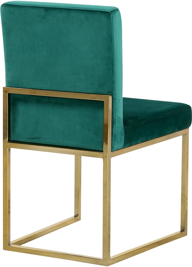 Giselle Velvet Upholstered Dining Chair in Green, Set of 2 - 778Green-C