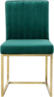 Giselle Velvet Upholstered Dining Chair in Green, Set of 2 - 778Green-C