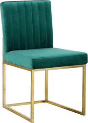 Giselle Velvet Upholstered Dining Chair in Green, Set of 2 - 778Green-C