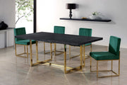 Giselle Velvet Upholstered Dining Chair in Green, Set of 2 - 778Green-C