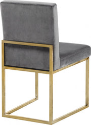 Giselle Velvet Upholstered Dining Chair in Grey, Set of 2 - 778Grey-C