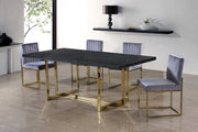 Giselle Velvet Upholstered Dining Chair in Grey, Set of 2 - 778Grey-C